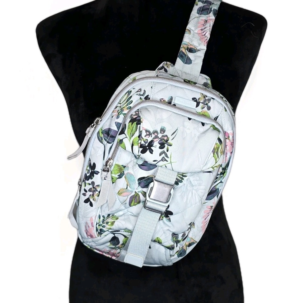 NWOT Vera Bradley Utility Sling Nylon Twill Seawater Blooms Crossbody Fanny